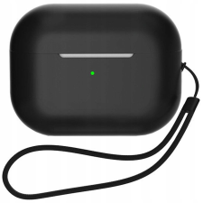 Szilikon Tok Airpods 3-Hoz + Csuklószíj, Fekete fülhallgató, fejhallgató tok