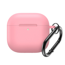  Szilikon tok Airpods 4-hez karabinerrel - rózsaszín fülhallgató, fejhallgató tok