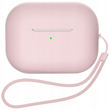 Szilikon Tok Airpods-Hoz 1/2 + Csuklószíj, Póráz, Rózsaszín fülhallgató, fejhallgató tok