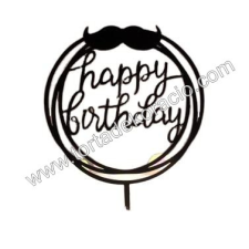  Sziluett beszúró - Happy Birthday bajusszal sütés és főzés
