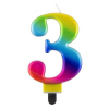  Színes 3-as Galaxy számgyertya, tortagyertya
