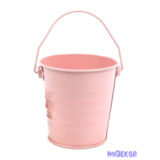  Színes bádog füles vödör 10cm - Barack dekorációs kellék
