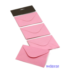  Színes boríték 7,5x11cm 12db/csomag - Rózsaszín dekorációs kellék