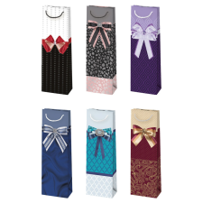  Színes Bow papír italtáska 10,5x33x8,5 cm party kellék