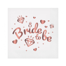 SZÍNES Bride To Be White szalvéta 20 db-os 33x33 cm party kellék