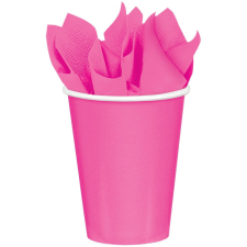 SZÍNES Bright Pink papír pohár 8 db-os 250 ml party kellék