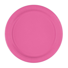SZÍNES Bright Pink, Rózsaszín papírtányér 8 db-os 23 cm party kellék