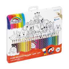 Színes ceruza FIORELLO háromszögletű fémdobozos 24 db/készlet színes ceruza