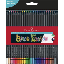  Színes ceruza készlet, háromszögletű, FABER-CASTELL &quot;Black Edition&quot;, 24 különböző szín színes ceruza