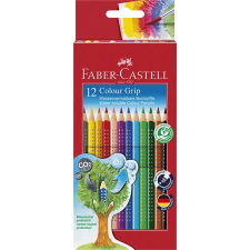  Színes ceruza készlet, háromszögletű, FABER-CASTELL &quot;Grip 2001&quot;, 12 különböző szín színes ceruza