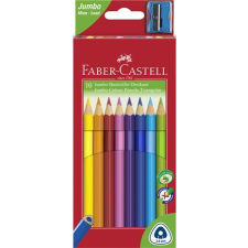  Színes ceruza készlet, háromszögletű, FABER-CASTELL &quot;Jumbo&quot;, 10 különböző szín színes ceruza