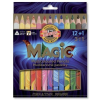 SZÍNES ceruza készlet, háromszögletű, KOH-I-NOOR "Magic 3408", 12+1 különböző szín (TKOH3408)