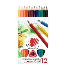  Színes ceruza készlet, háromszögletű, vastag, ICO &quot;Süni&quot;, 12 különböző szín színes ceruza