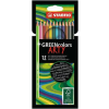  Színes ceruza készlet, hatszögletű, STABILO "GreenColors ARTY", 12 különböző szín