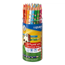  Színes ceruza LYRA Groove Slim háromszögletű vékony műanyag pohárban 48 db-os színes ceruza