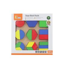 Színes és formák fából készült puzzle puzzle, kirakós