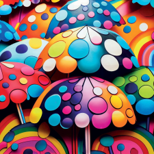 Színes Esőernyők Négyzet Puzzle 1023 Darab puzzle, kirakós