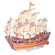 Színes fa 3D puzzle vitorlás puzzle, kirakós