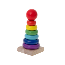 Színes fa piramis rakosgató játék puzzle, kirakós