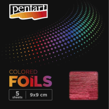  Színes fólia lap 9x9 cm 5 lap/csomag, piros dekorációs kellék