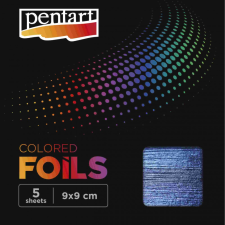  Színes fólia lap 9x9 cm 5 lap/csomag, sötétkék dekorációs kellék