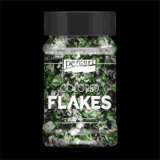  Színes fólia pehely min. 1 g, zöld - ezüst dekorációs kellék