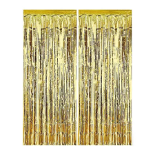 SZÍNES Gold Curtains, Arany ajtónyílásba való függöny 2 m party kellék