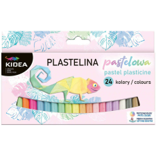 Színes gyurmakészlet, 24 db-os, 200g, pasztell, Kidea gyurma