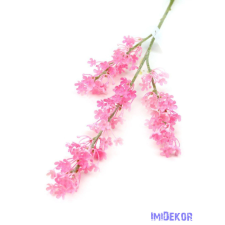  Színes hamvas művirágos ág 64cm - Pink dekorációs kellék