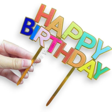  Színes Happy Birthday felirat beszúró tortadísz sütés és főzés