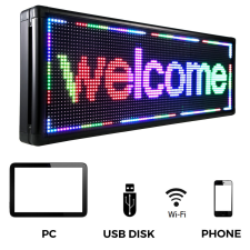  SZÍNES kültéri led fényújság , futófény 101x53 cm led rendszer tartozék