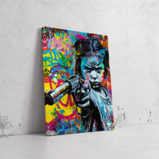  Színes Lány Pisztollyal - Pop Art Vászonkép dekoráció