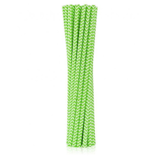 SZÍNES Lime Green Chevron, Zöld papír szívószál 12 db-os party kellék