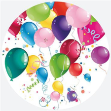 SZÍNES Lufis Party papírtányér 8 db-os 18 cm party kellék