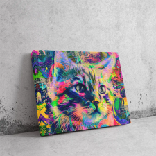  Színes Macska Tekintete - Pop Art Vászonkép dekoráció