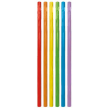 SZÍNES Multicolor, Színes műanyag szívószál 6 db-os party kellék