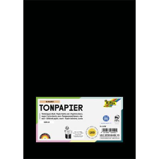  Színes papír, A4, 130 g, 100 lap, FOLIA, fekete kreatív papír