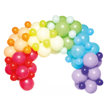  Színes Rainbow léggömb, lufi girland 78 db-os szett party kellék