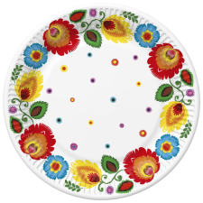 SZÍNES Színes Cutout papírtányér 8 db-os 18 cm party kellék