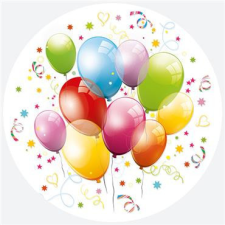 SZÍNES Színes lufis Balloons papírtányér 8 db-os 18 cm party kellék