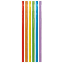 SZÍNES Színes Multicolor műanyag szívószál 6 db-os party kellék