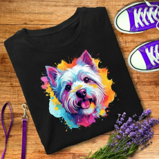  Színes westie női póló