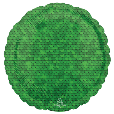 SZÍNES Zöld flitter mintás fólia lufi 43 cm party kellék