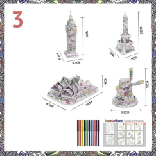  Színezhető 3D puzzle puzzle, kirakós
