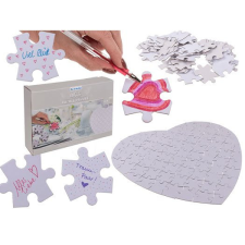  Szinezhető fehér szív puzzle puzzle, kirakós