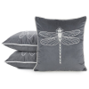  Szitakötős bársony párnahuzat Grafit 45x45 cm