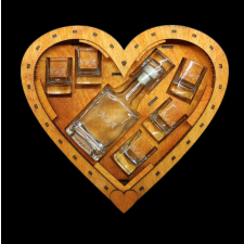  Szív alakú italos fadoboz szett dekorációs kellék