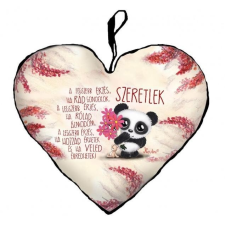 Szív alakú párna, A legszebb érzés, panda maci lakástextília