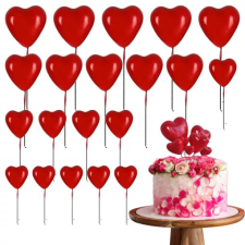  Szív alakú, piros színű tortadísz,tortadekoráció 20 db/csomag sütés és főzés