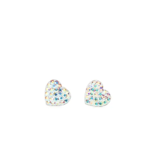  Szív Alakú Swarovski® Kristályokkal Kirakott S925 Ezüst Fülbevaló - 9 mm fülbevaló
